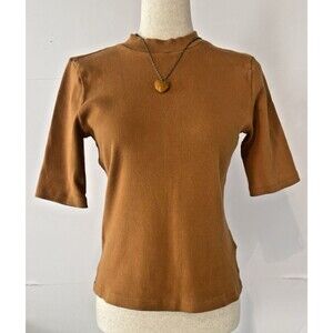 Maeve by Anthropologie ribbed mock turtle neck womens top sz XS #preppy